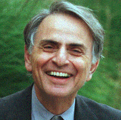 Carl Sagan en la &eacute;poca de "Un P&aacute;lido Punto Azul"